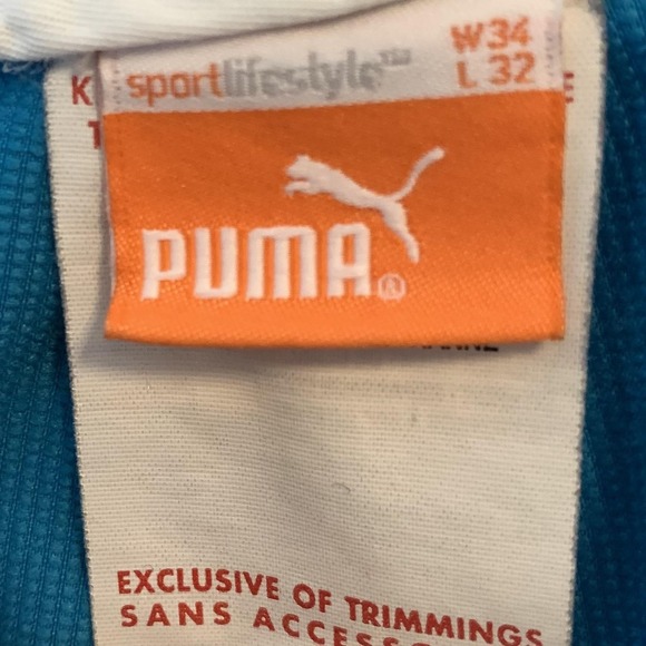 Puma Pants Mens 34x32 Blue Stretch Golf Khakis Polyester Spandex Performance - Picture 3 of 13